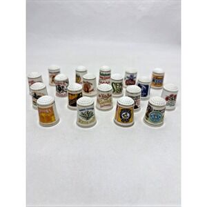 20 Franklin Mint Porcelain Country Store Promotional Advertising Sewing Thimbles